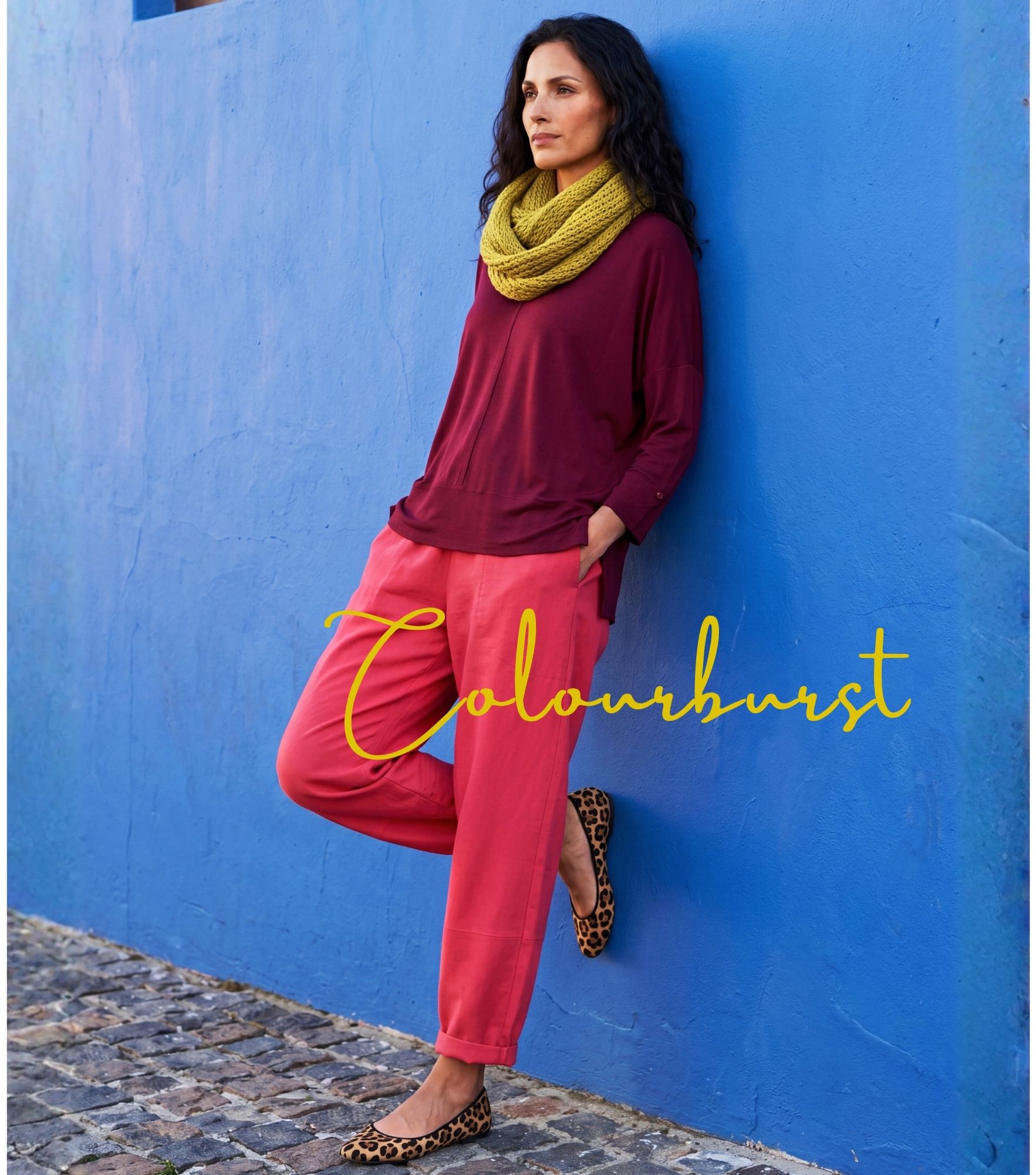 Sophie lantern trousers in Watermelon linen blend